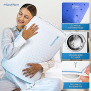 Pernă pentru dormit NextWave Spumă cu memorie cu gel ventilat Confort răcoros cu zone termice pentru somn odihnitor