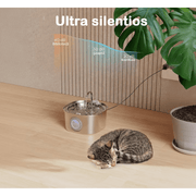 Dispenser apa automat tip fantana pentru pisici si caini NextWave®, cu fereastra mare pentru nivelul apei, purificare si filtrare prin carbune activ, otel inoxidabil, ultra-silentiosa, USB, adaptor priza, capacitate 3.2L