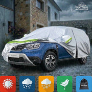 Prelata Auto Premium NextWave®️, Impermeabila, Protectie UV, Praf, Zapada, Inghet, Universala pentru Sedan, Buzunare Oglinzi, Fermoar Usa Sofer, Material Premium, Husa Saculet Depozitare