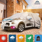 Prelata Auto Premium NextWave®️, Impermeabila, Protectie UV, Praf, Zapada, Inghet, Universala pentru Sedan, Buzunare Oglinzi, Fermoar Usa Sofer, Material Premium, Husa Saculet Depozitare