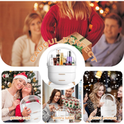 Organizator pentru cosmetice si bijuterii NextWave®, spatiu depozitare cu 2 sertare si vitrina, multifunctionala, alb